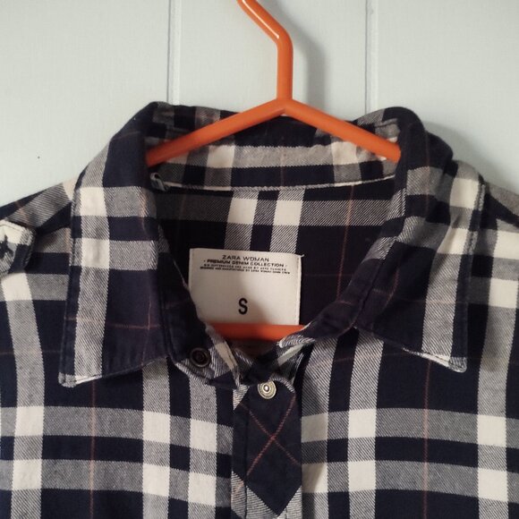 Zara Premium Denim Plaid Flannel Button Down Shirt - Picture 10 of 12
